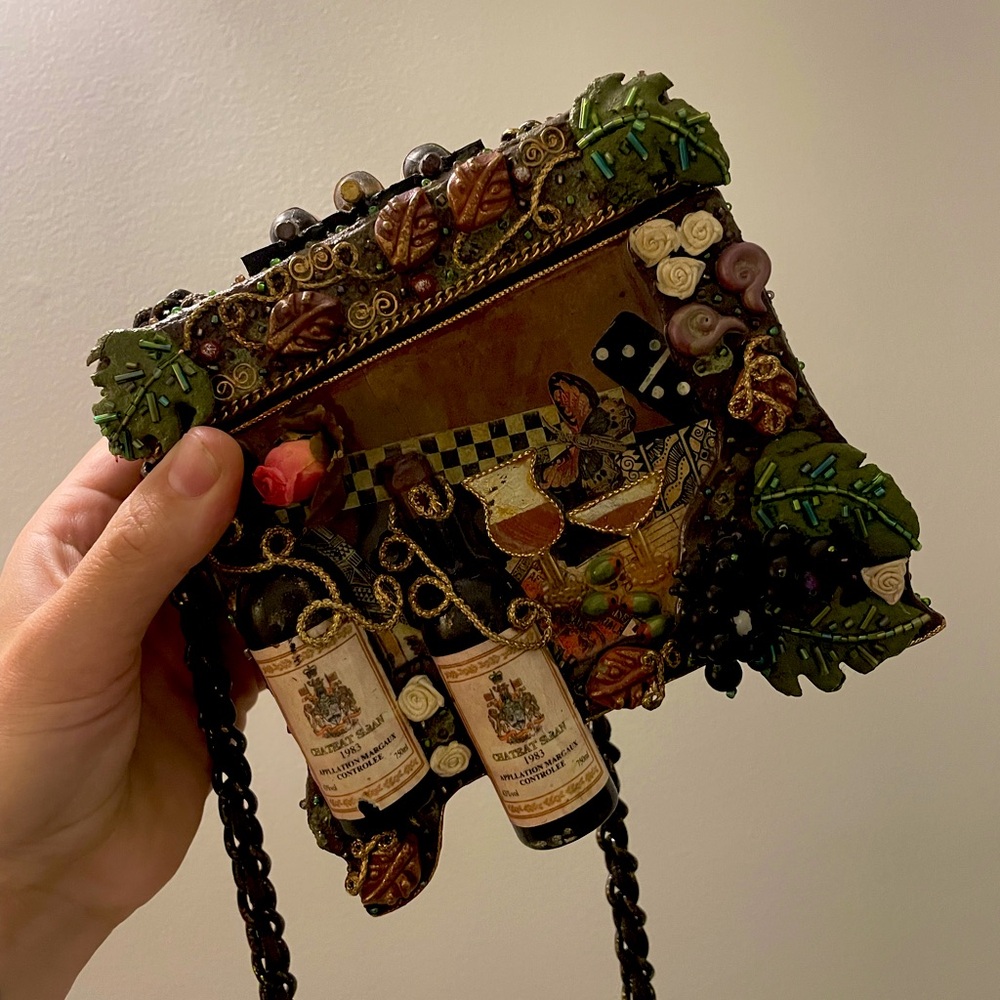 Maximalist Wine Purse 🍷 🍇- Vintage Mary Frances box purse